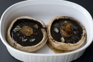 Marinade the portobello mushrooms