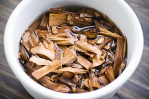 soaking wood chips