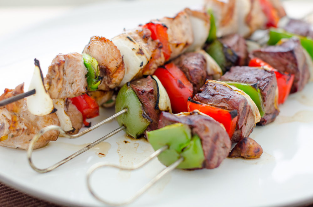 Beef Shish Kabobs on the grill