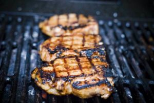 pork chops on the grill