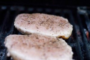 pork chops on the grill