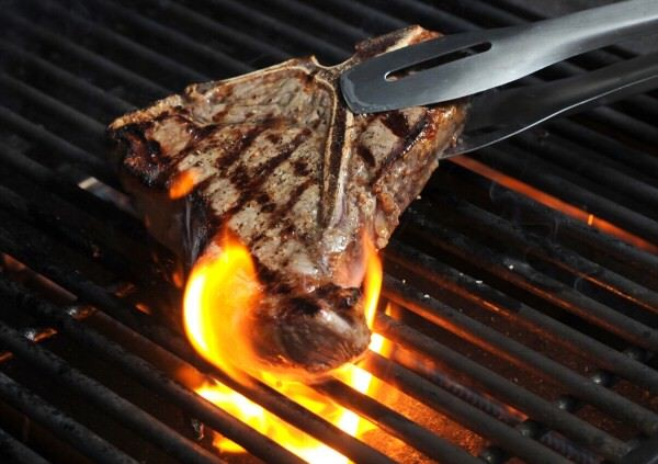 T-bone steak on the grill