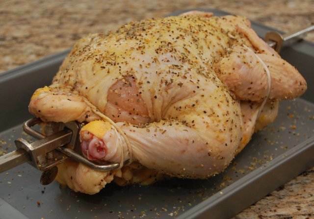 Lemon Pepper Rotisserie Chicken on the Grill