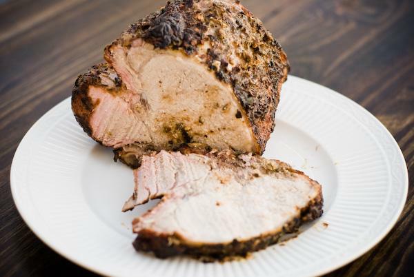 Grilled dijon pork roast