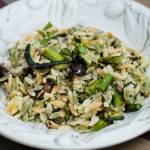 Grilled vegetables with orzo