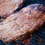 Flank steak on the grill