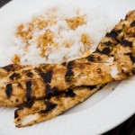 Grilled mahi mahi and rice