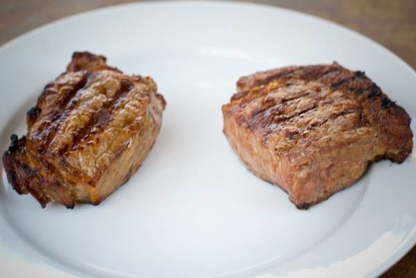 two steaks on a plate