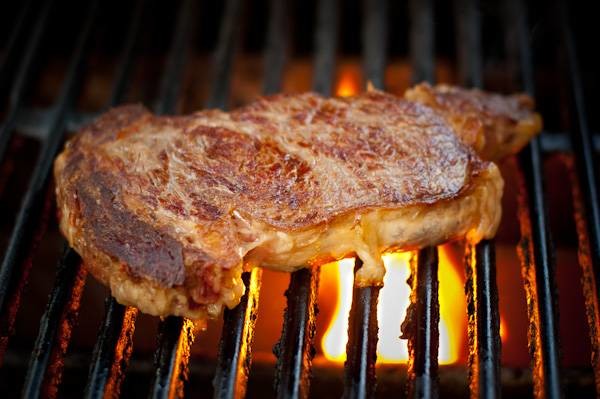 steak on the grill
