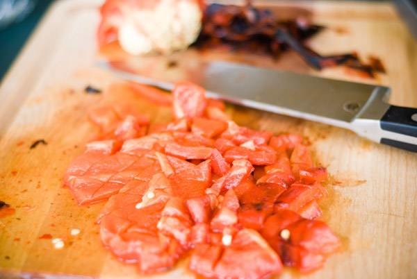 Chopped roasted red peppers