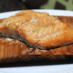 Maple bourbon salmon on a cedar plank