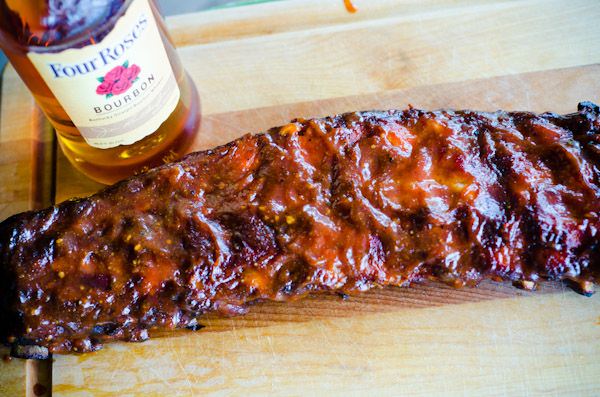 bourbon and ribs with barbecue sauce