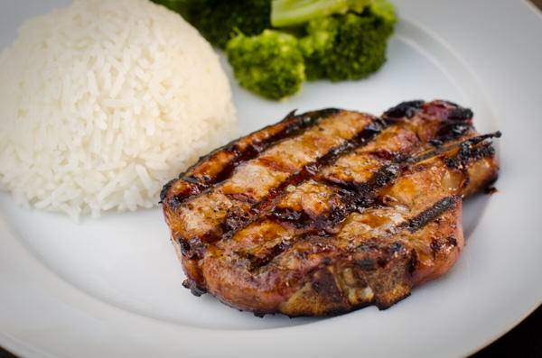 grilled teriyaki pork chop