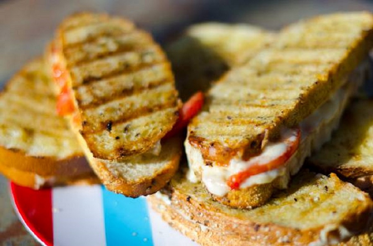 Grilled cheese on the grill